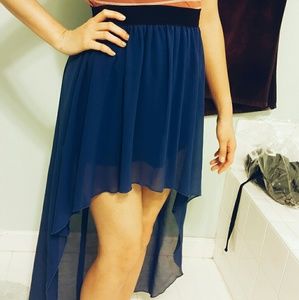 Sheer layered high low skirt